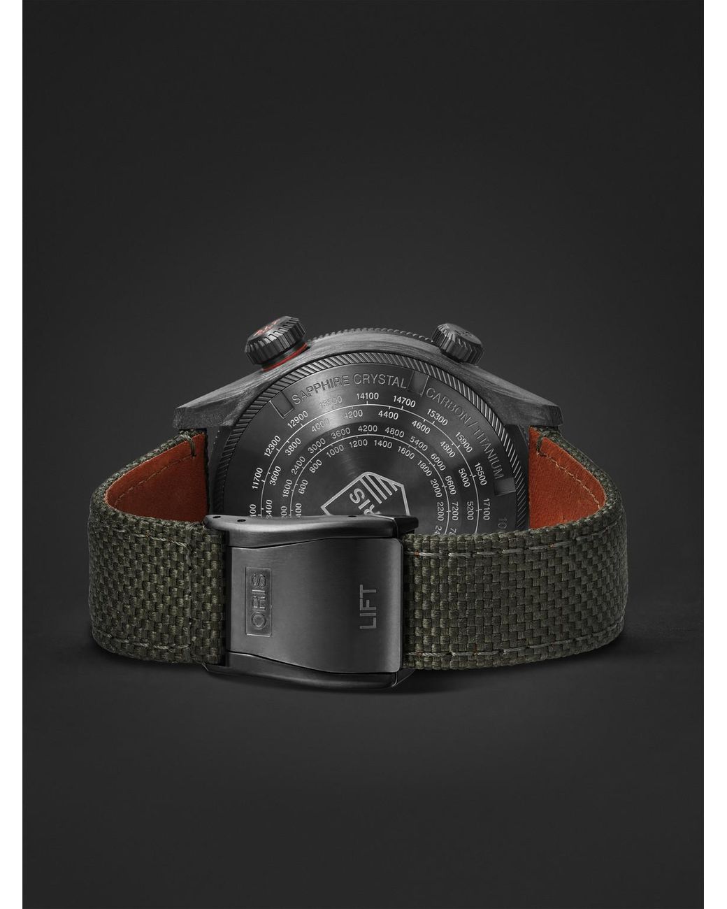 Oris Propilot Altimeter Automatic Pvd-Plated Titanium And Carbon Fibre Watch, Ref. 01 793 7775 8764-Setblack for men