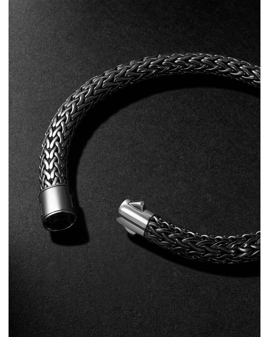 John Hardy Black Icon Rhodium-plated Sterling Silver Bracelet for men