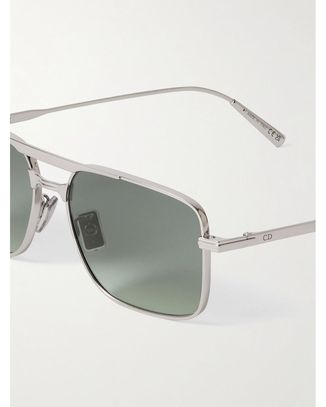 Dior Metallic Diorblacksuit S17U Aviator-Style-Tone Metal Sunglasses for men
