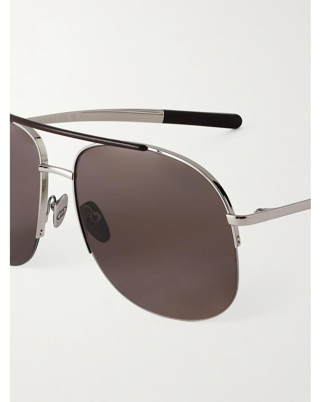 Gucci Metallic Aviator-Style-Tone Sunglasses for men