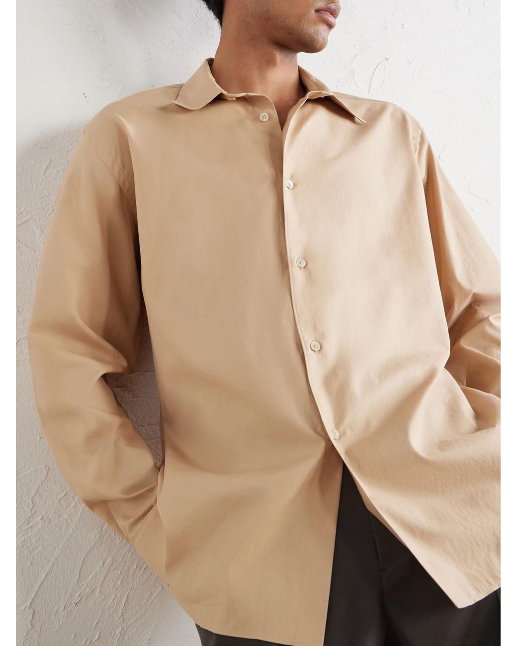 Auralee Natural Finx Cotton-Poplin Shirt for men