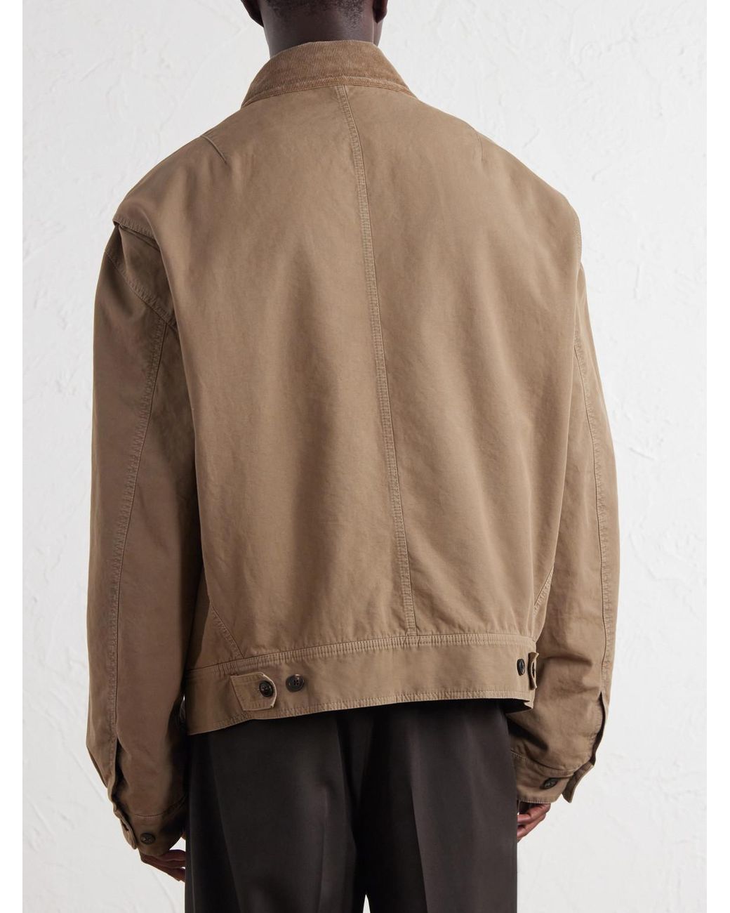 Dries Van Noten Natural Corduroy-Trimmed Cotton-Canvas Jacket for men