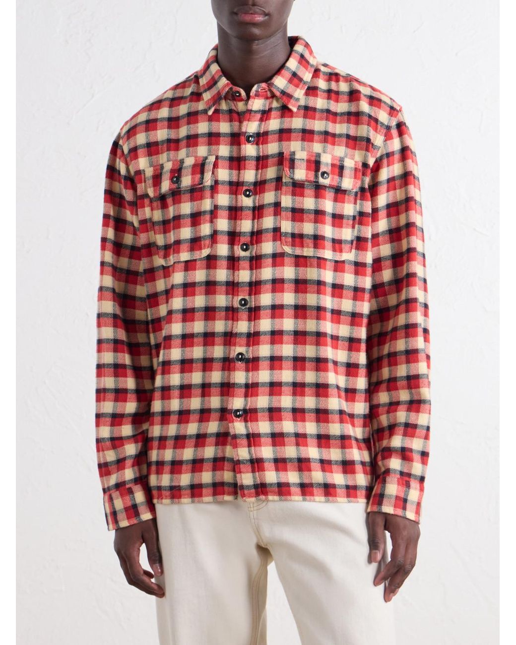RRL Red Matlock Checked Cotton-Flannel Shirt for men