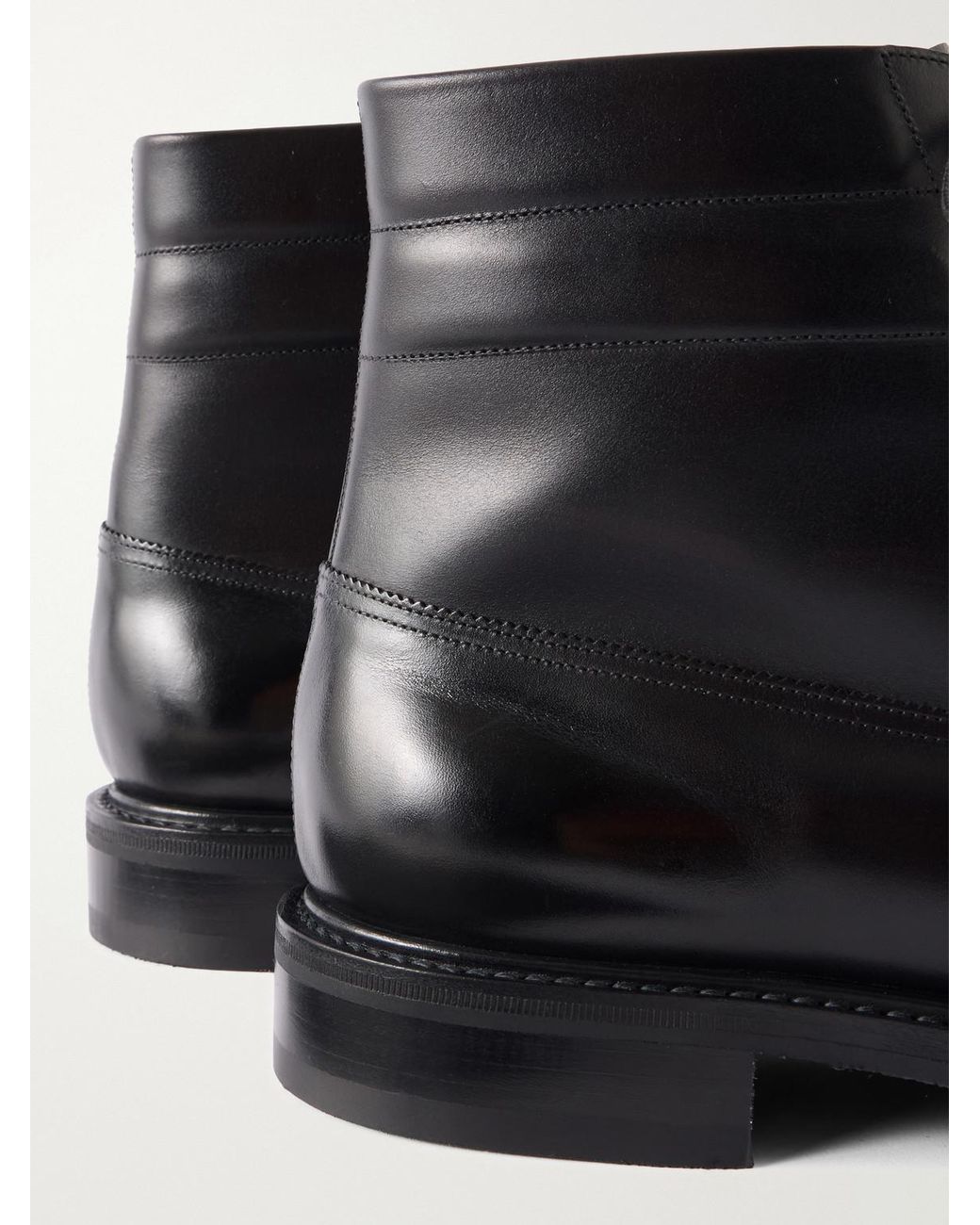 John Lobb Black Alder Leather Boots for men