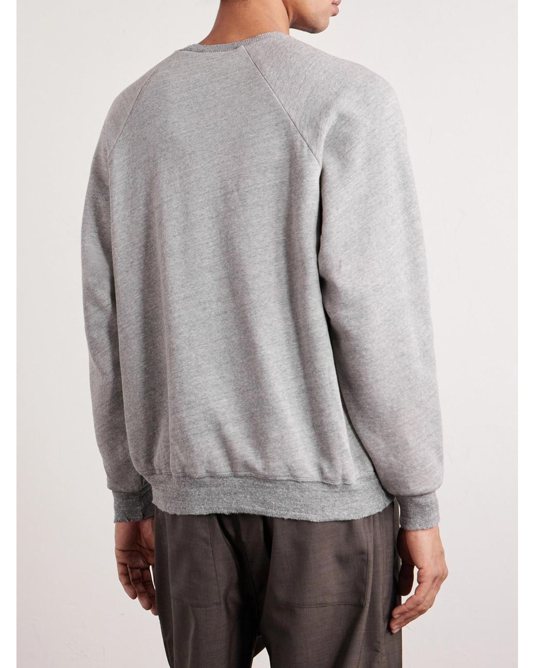 A.PRESSE Gray Reversible Cotton-Jersey Sweatshirt for men