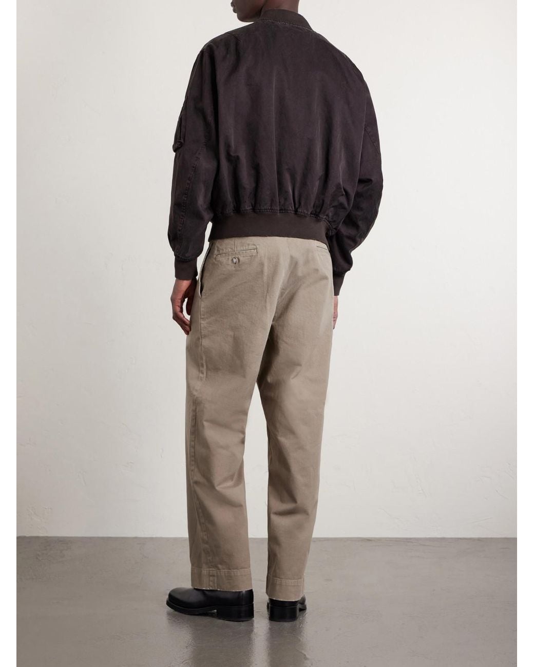 A.PRESSE Black B-15C Cotton And Silk-Blend Bomber Jacket for men