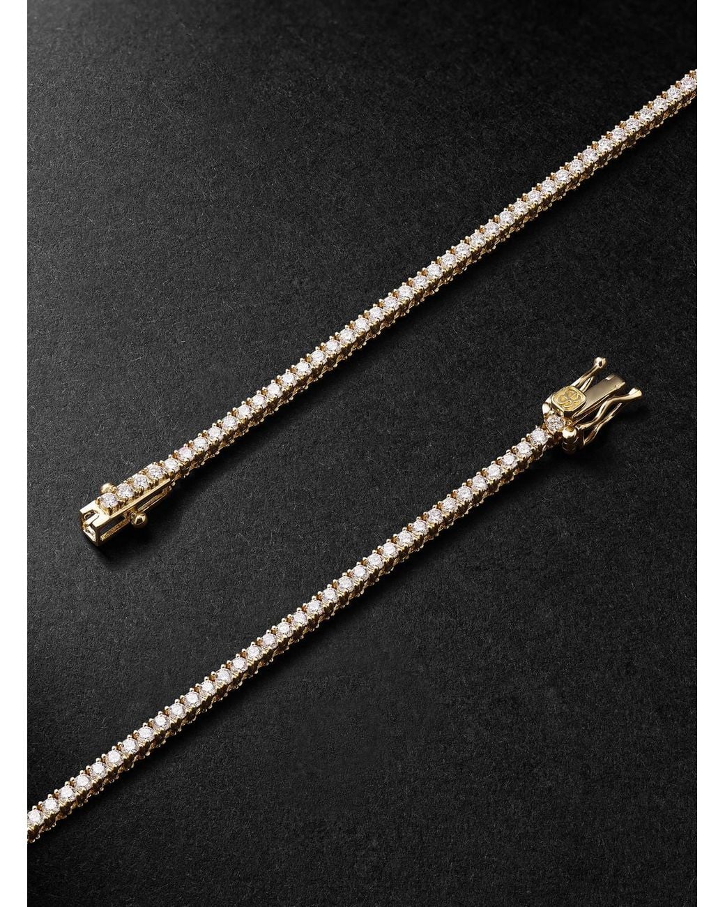 Sydney Evan Black 14-Karat Diamond Tennis Necklace for men