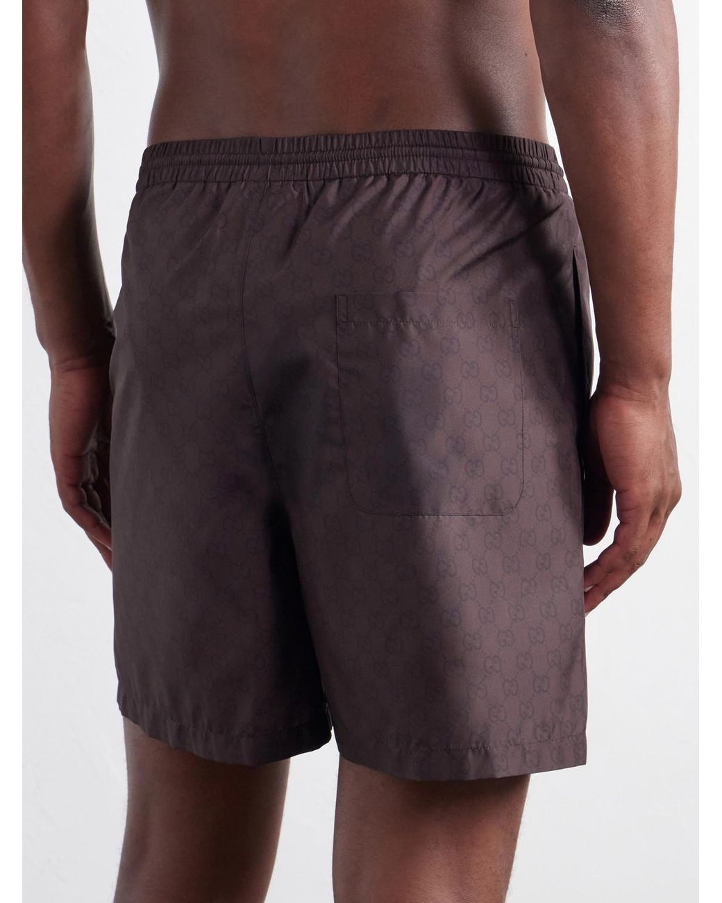 Gucci Purple Straight-Leg Gg Supreme Shell Swim Shorts for men
