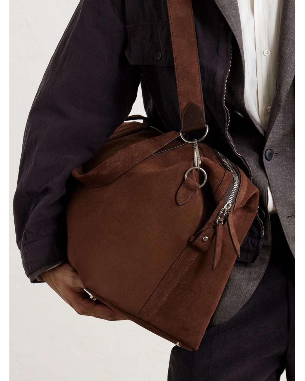 Metier Brown Nomad All Day Suede Weekend Bag for men