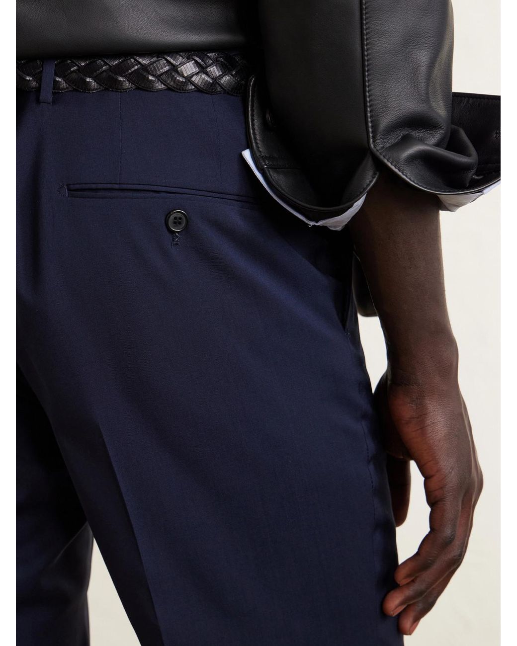 Slowear Blue Slim-Fit Wool Trousers for men