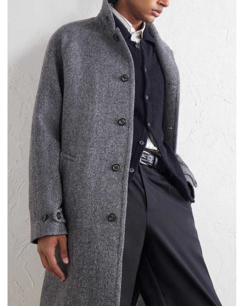 Valstar Gray Vittorio Virgin Wool Twill Coat for men