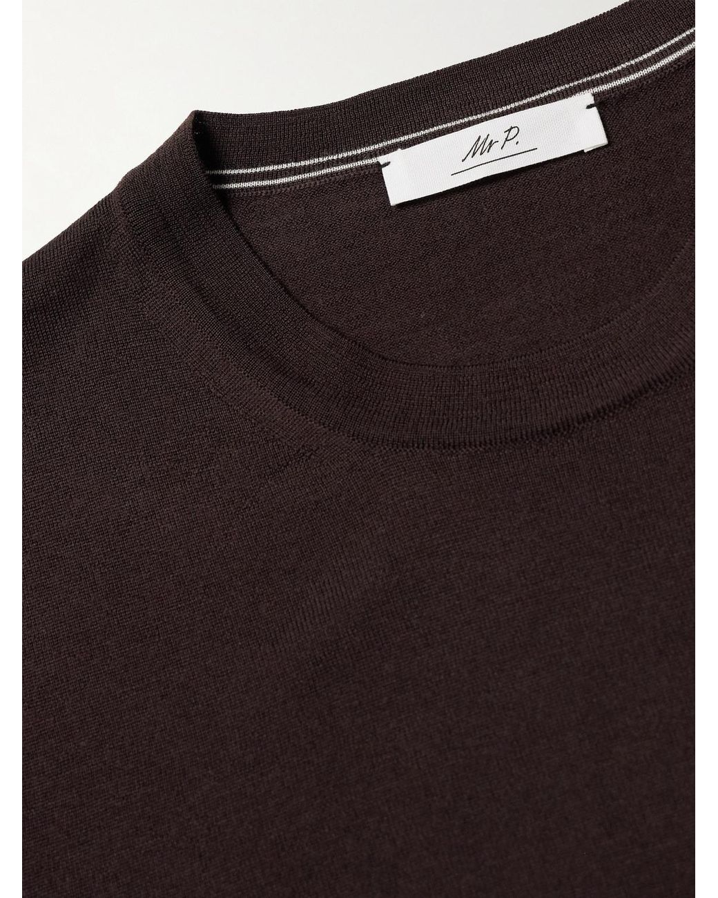 Mr P. Brown Merino Wool Sweater for men