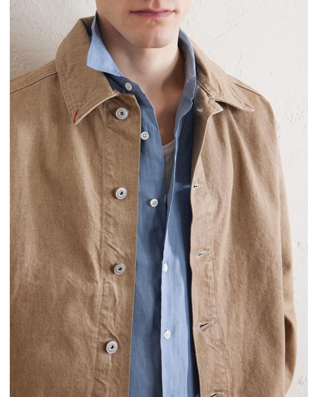 Aimé Leon Dore Blue Linen Shirt for men