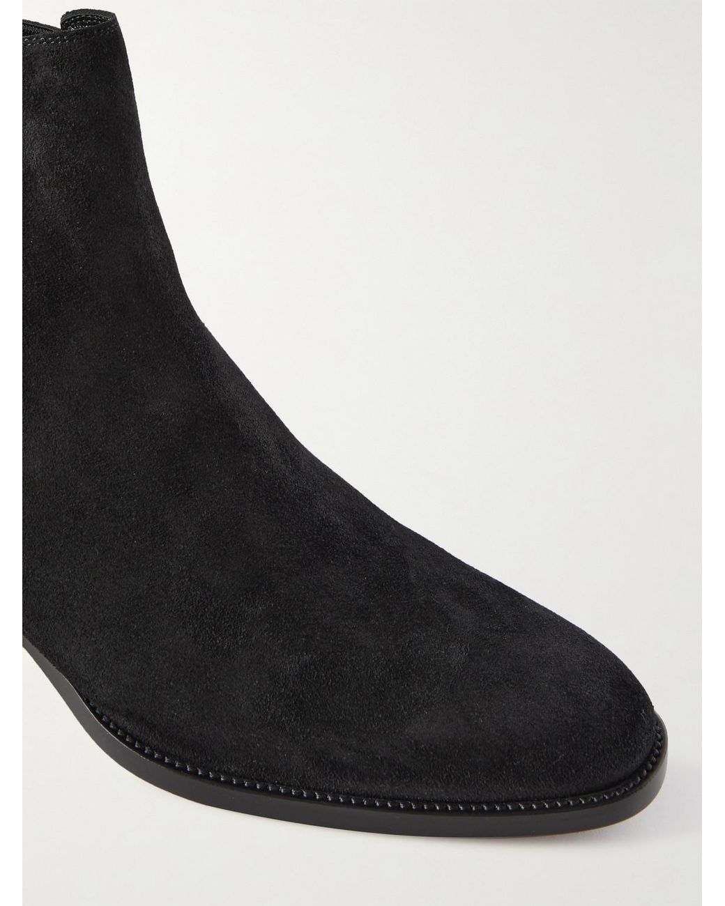 Saint Laurent Black Wyatt 30 Suede Boot for men