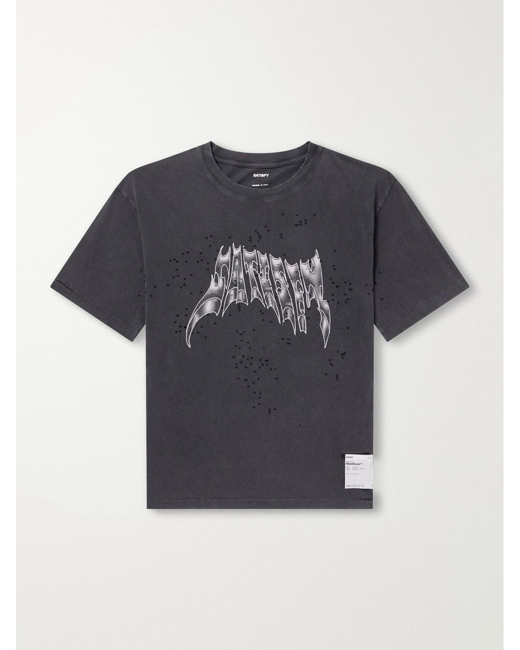 Satisfy Blue Logo-Print Distressed Mothtech Cotton-Jersey T-Shirt for men