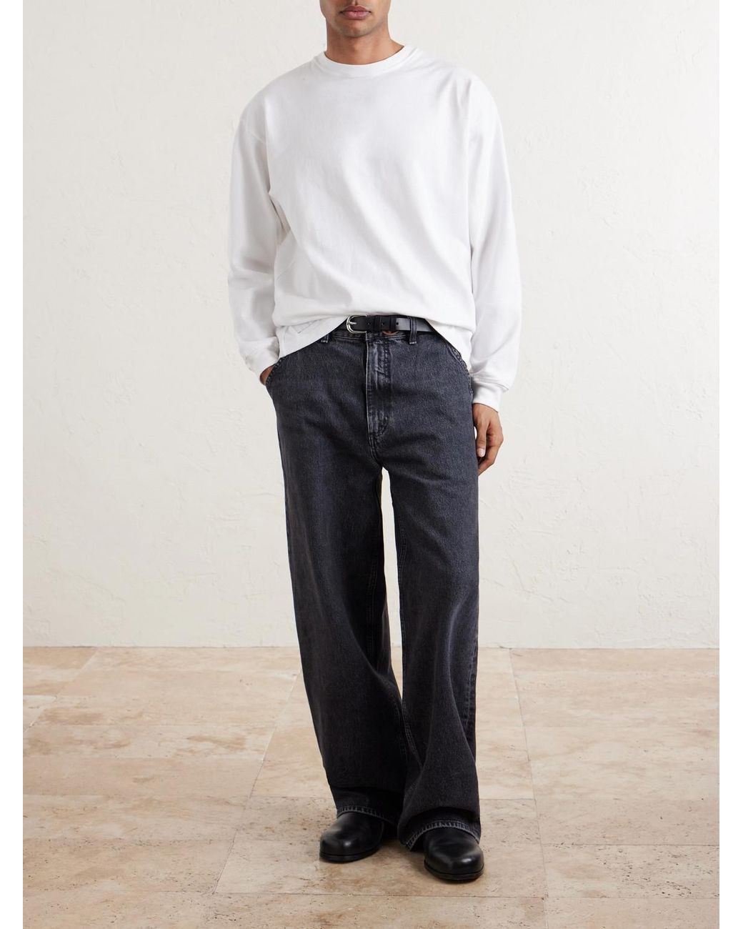 (w)taps White Sign-Yd Cotton-Jersey T-Shirt for men