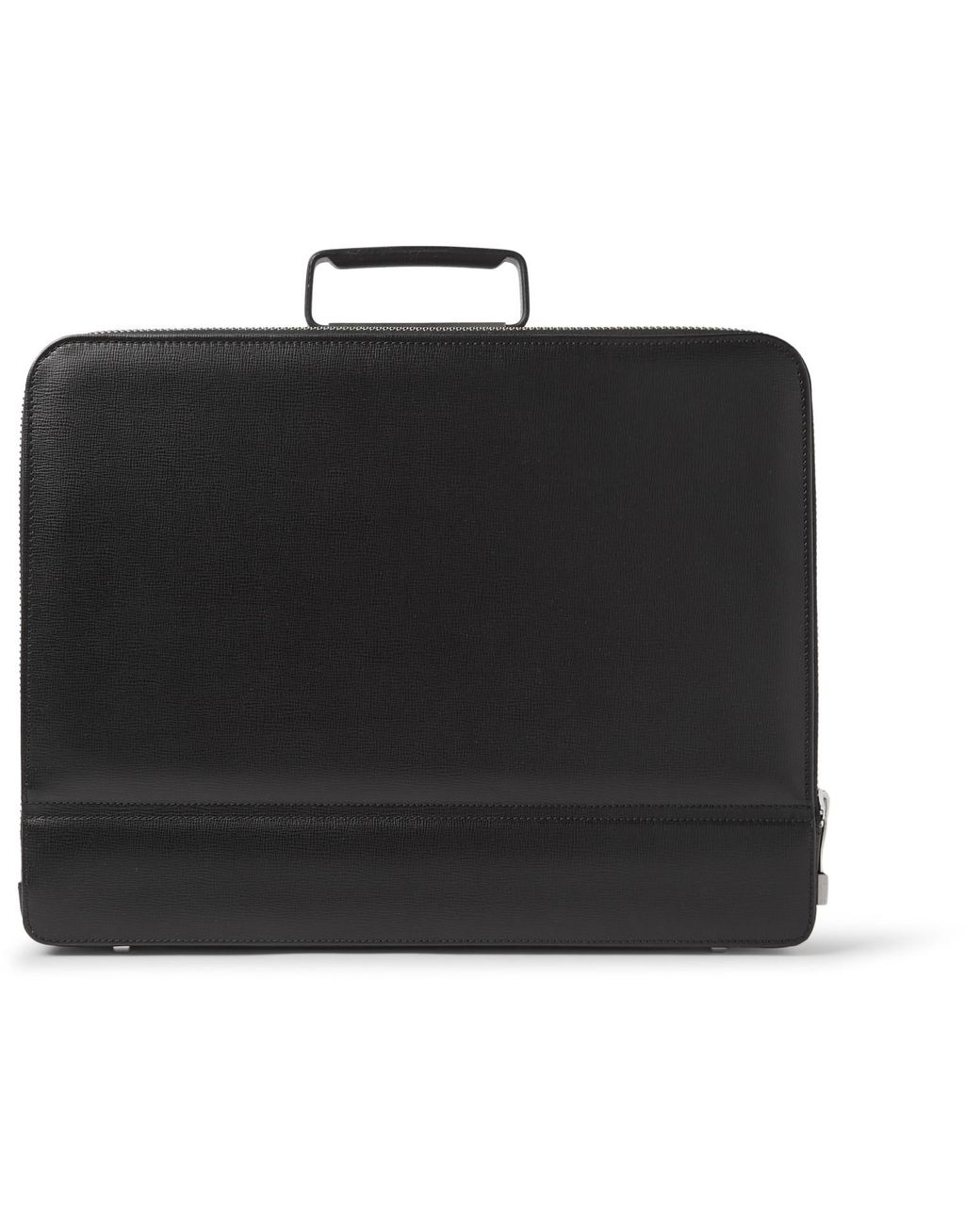 Valextra Premier Attache Pebblegrain Leather Briefcase in Black for
