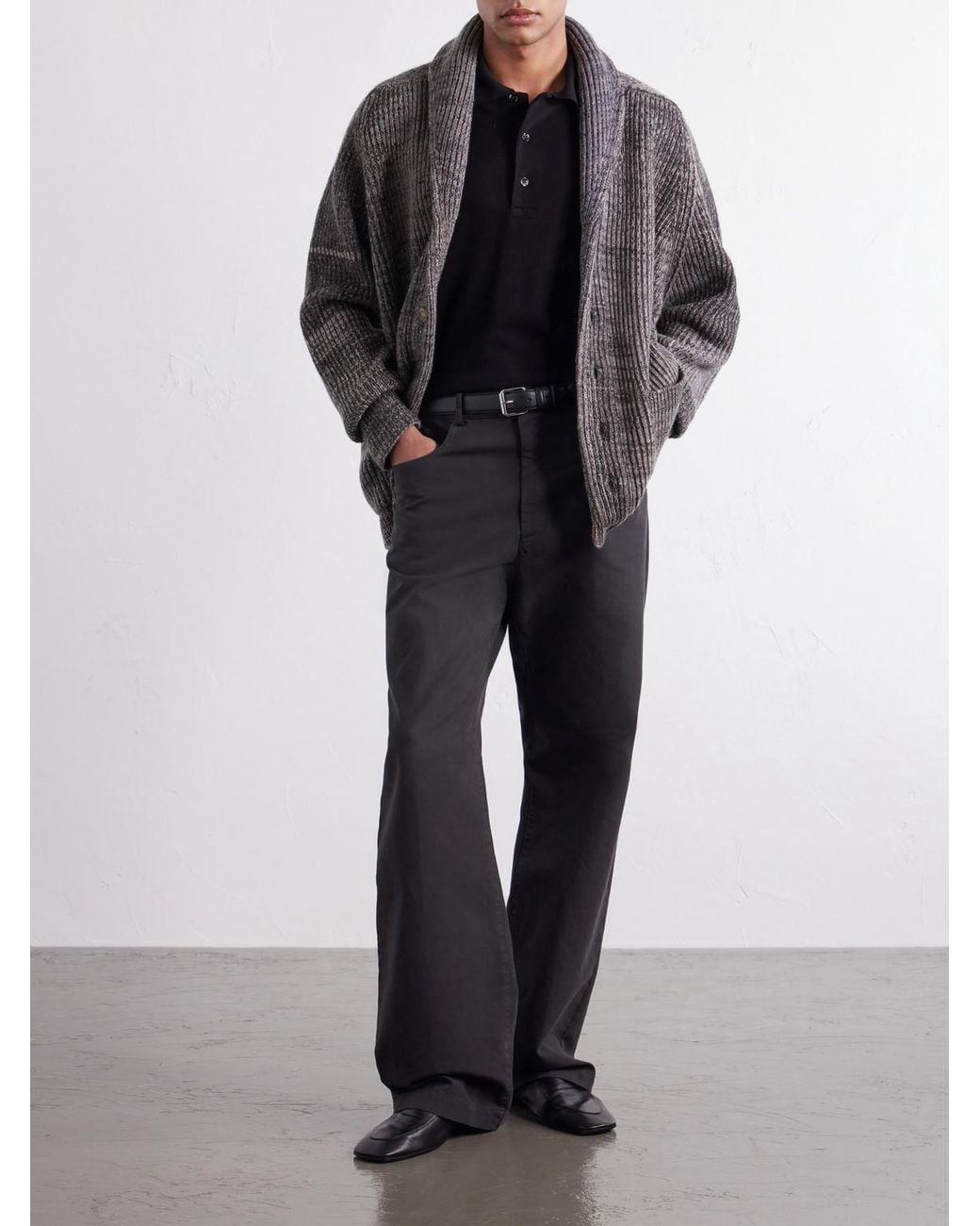 Begg x Co Gray Surfer Cashmere Cardigan for men