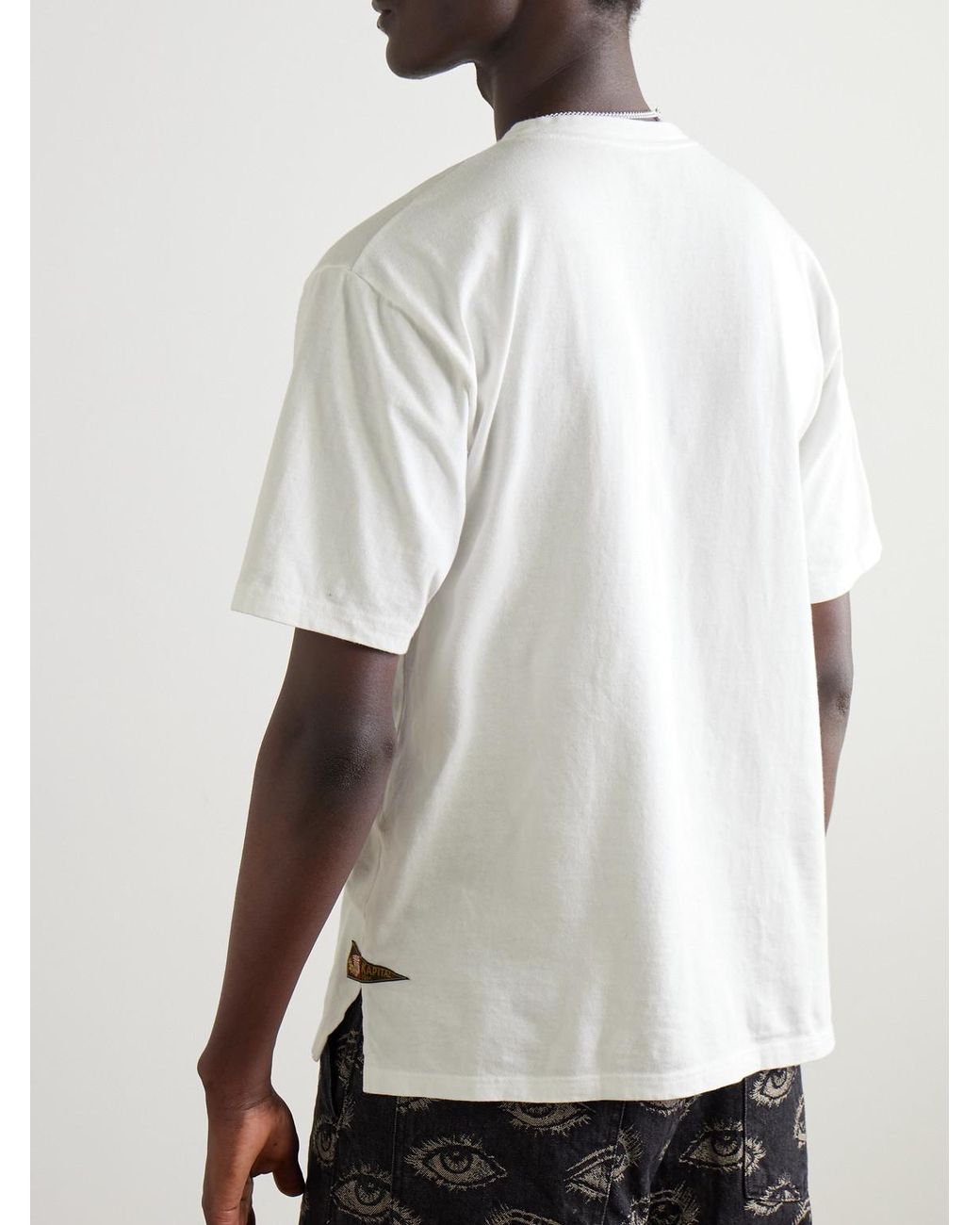 Kapital White Logo-Appliquéd Cotton-Jersey T-Shirt for men