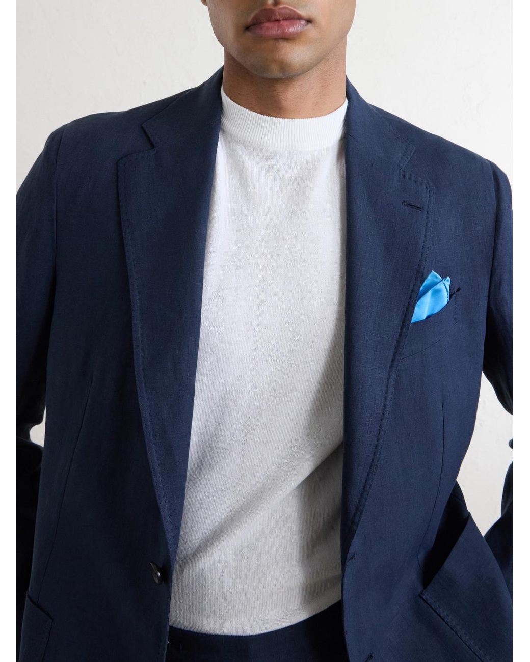 De Petrillo White Knitted Cotton T-Shirt for men