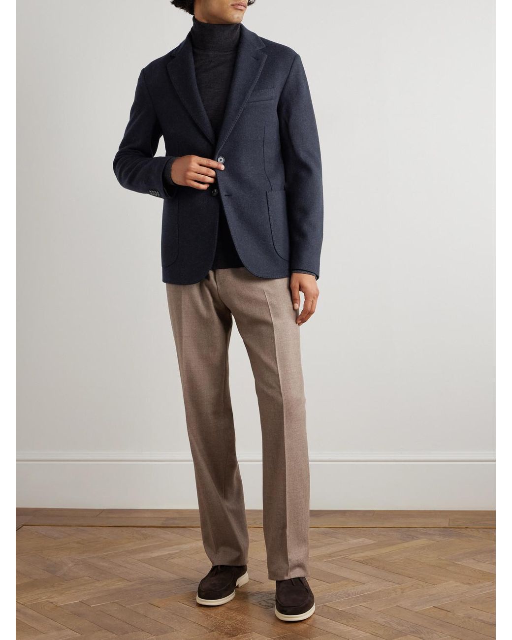 Loro Piana Blue Unstructured Jersey Novalis Blazer for men