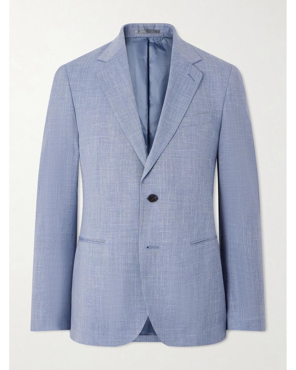 Mr P. Blue Wool, Silk And Linen-Blend Suit Jacket for men