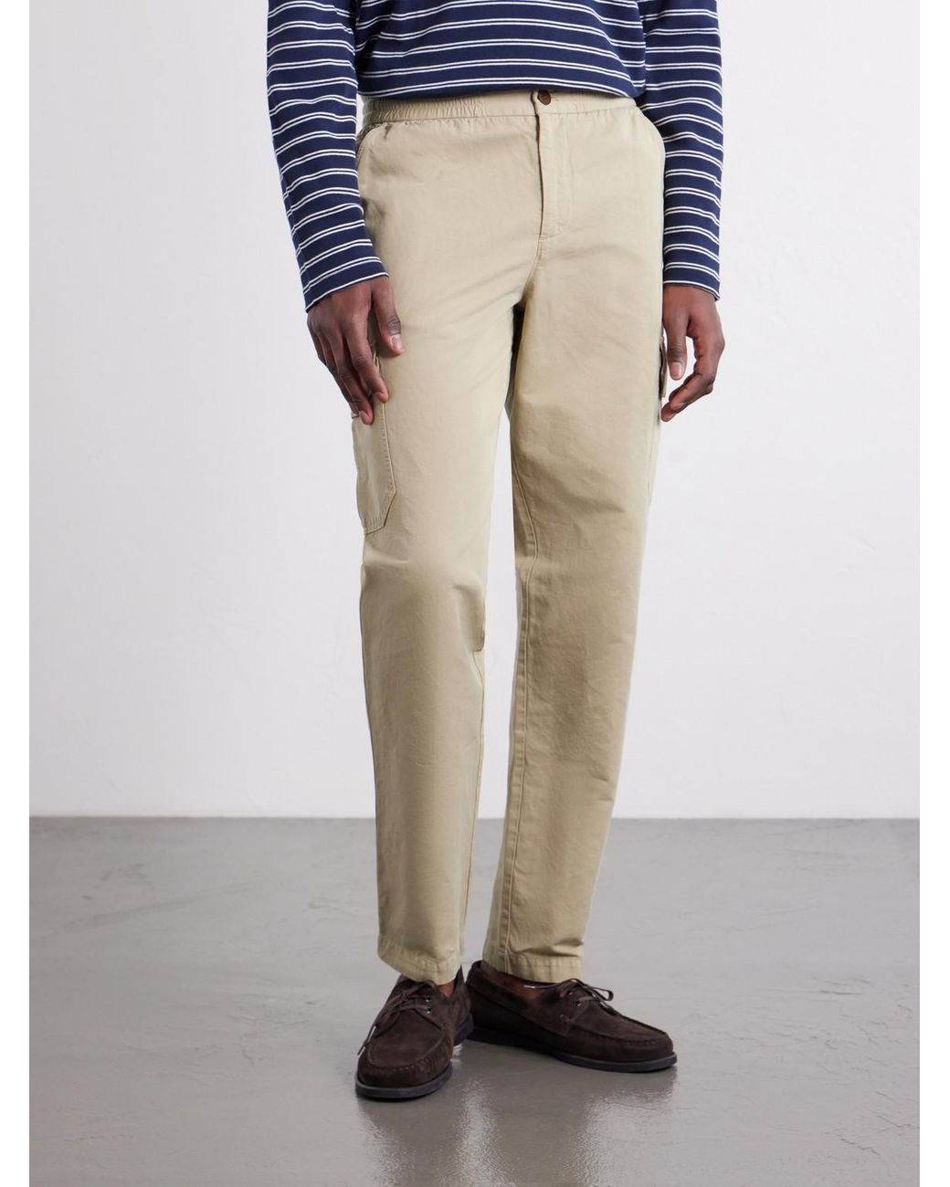 Mr P. Natural Tapered Cotton And Linen-Blend Trousers for men