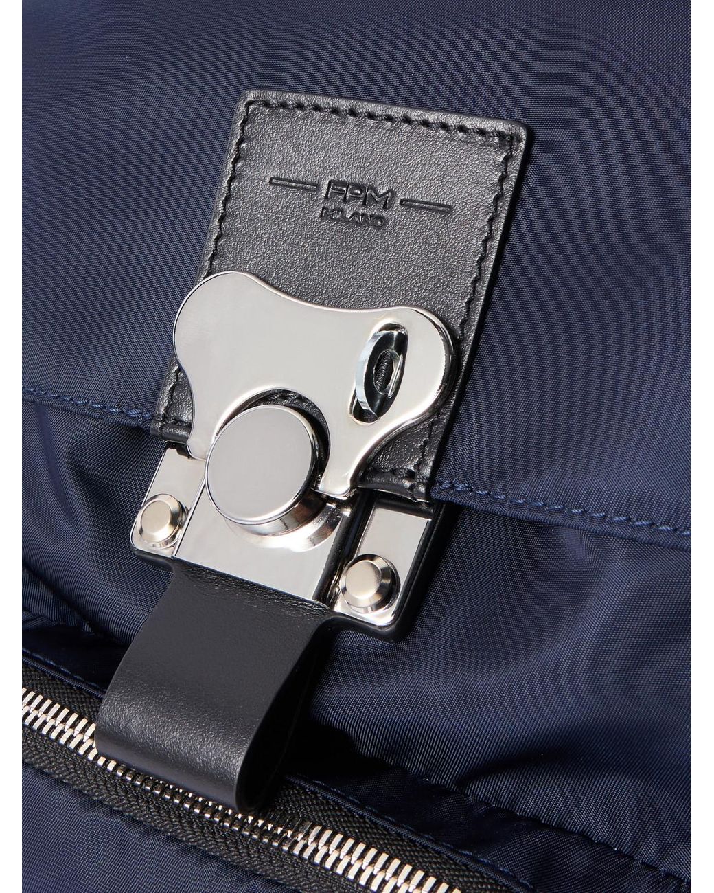 Fpm Milano Blue Bank On The Road Butterfly Pc Small Leather-Trimmed Econyl Backpack for men