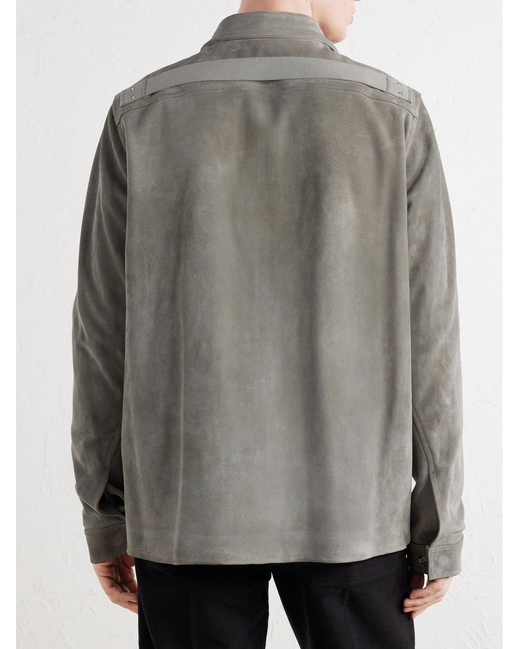 Rick Owens Gray Brad Suede Jacket for men