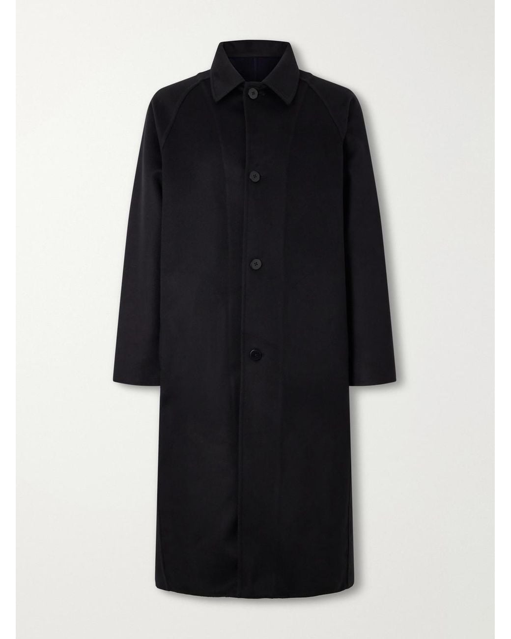 STÒFFA Black Brushed Wool-Twill Coat for men