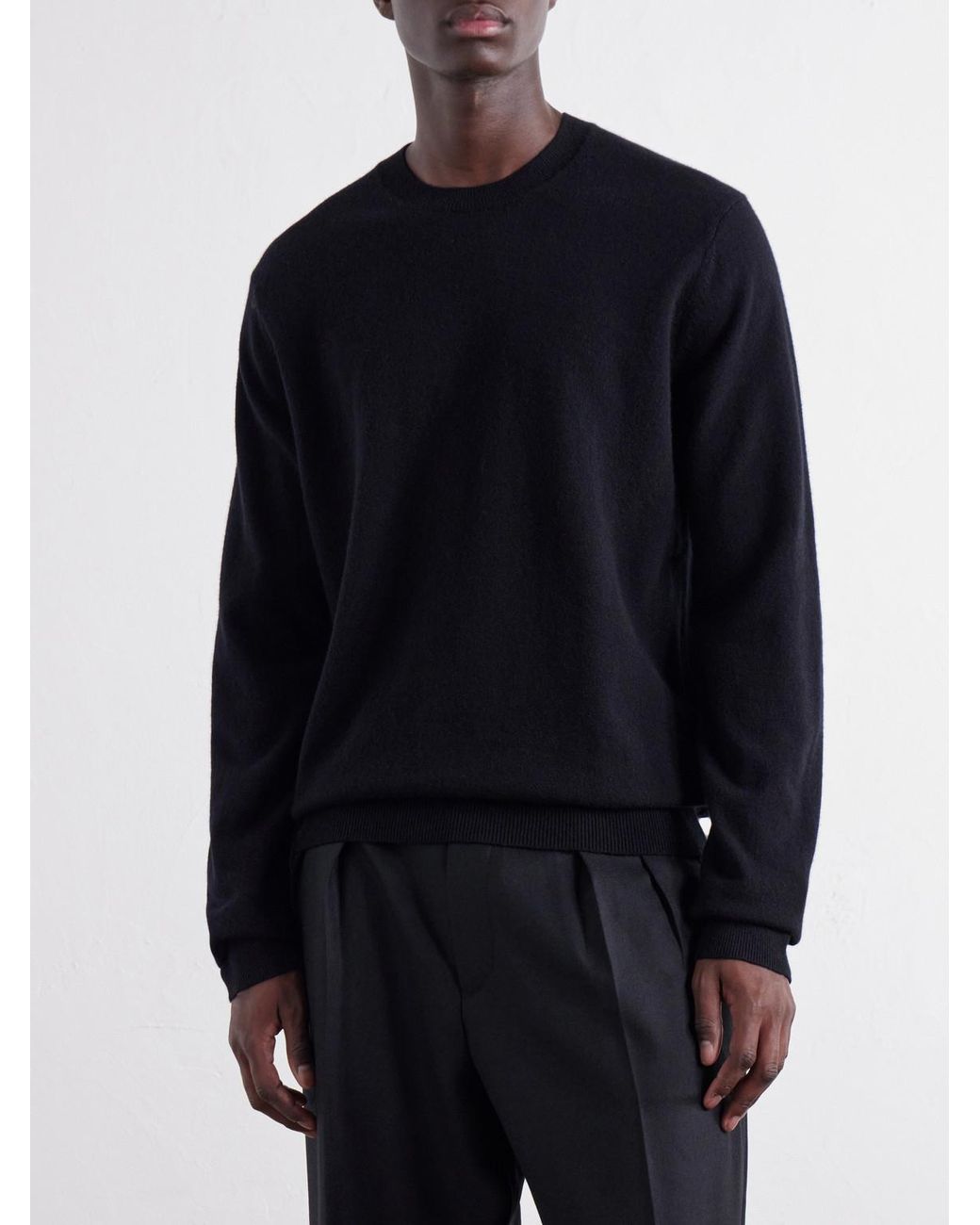 Comme des Garçons Black Ribbed Wool Sweater for men
