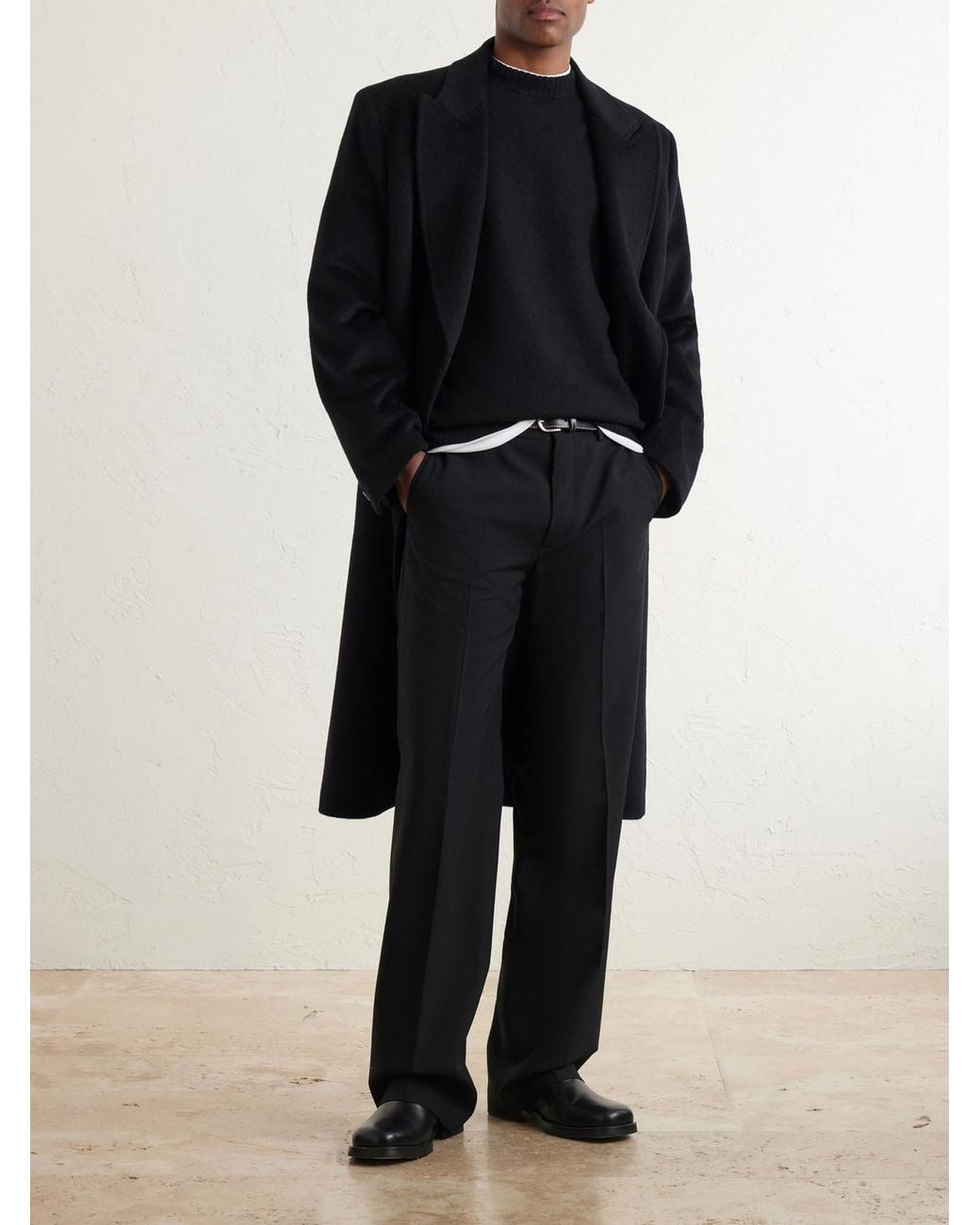 Jil Sander Blue Boiled Wool Sweater for men