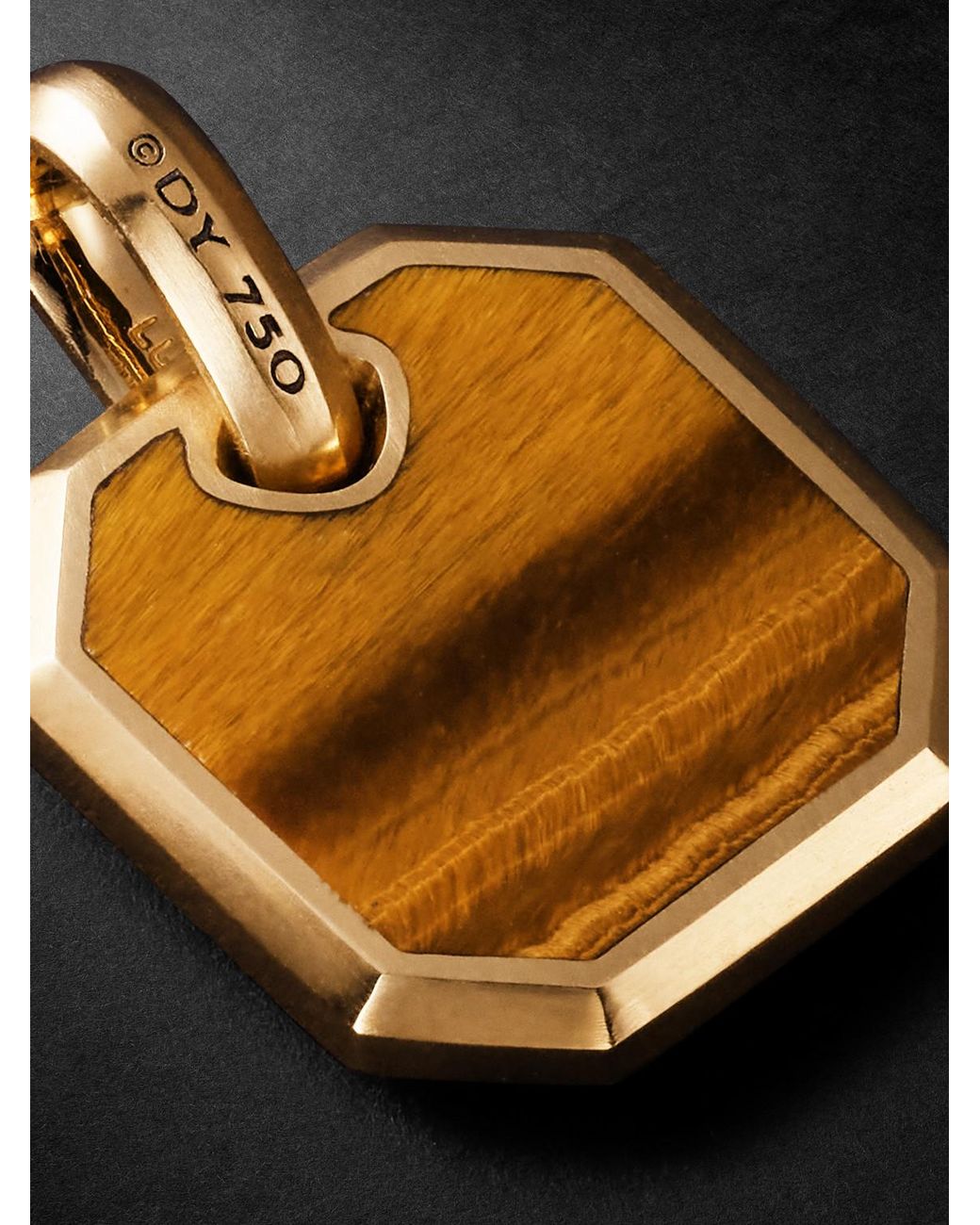 David Yurman Black 18-Karat Tiger's Eye Pendant for men