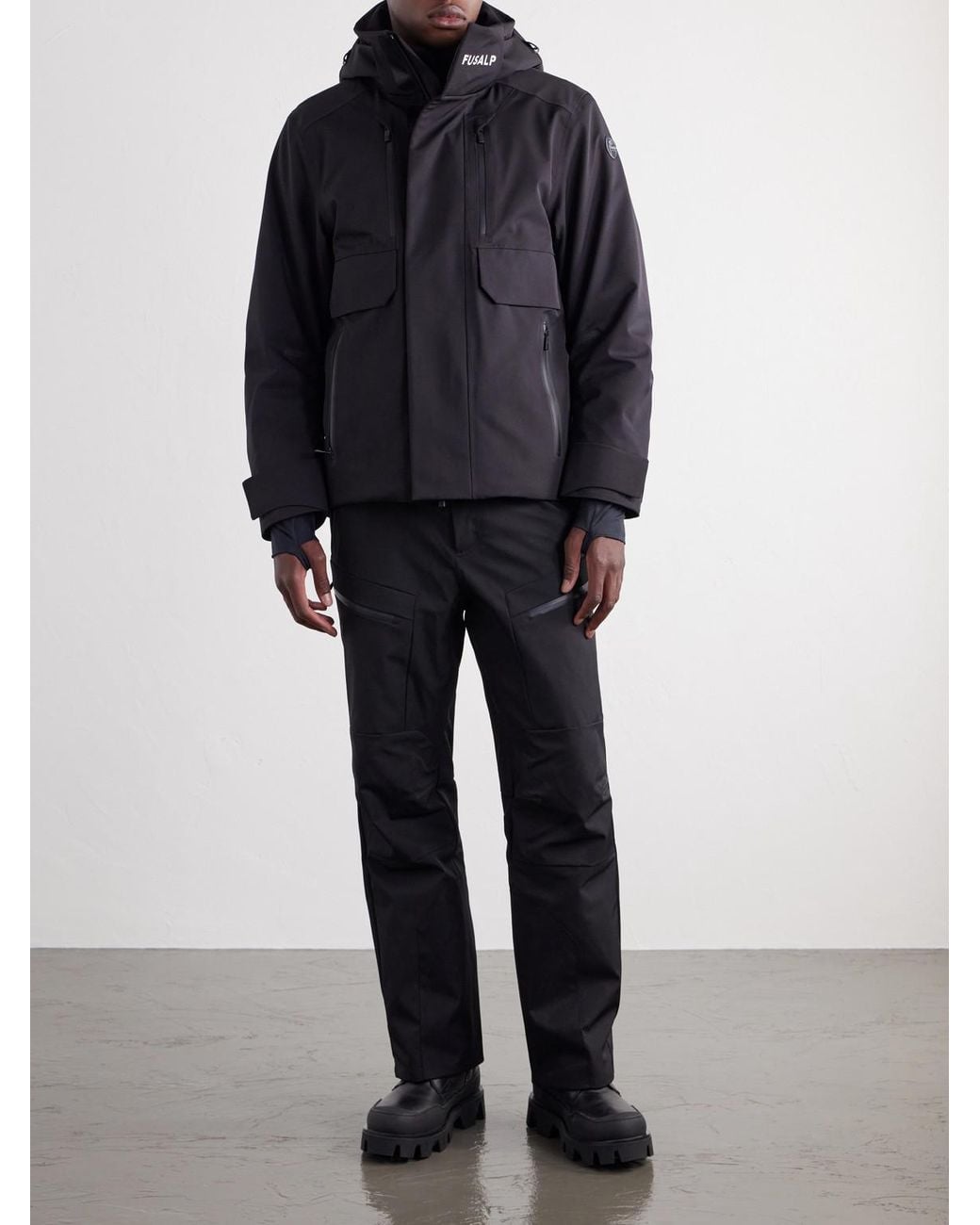 Fusalp Black John Padded Hooded Ski Jacket for men