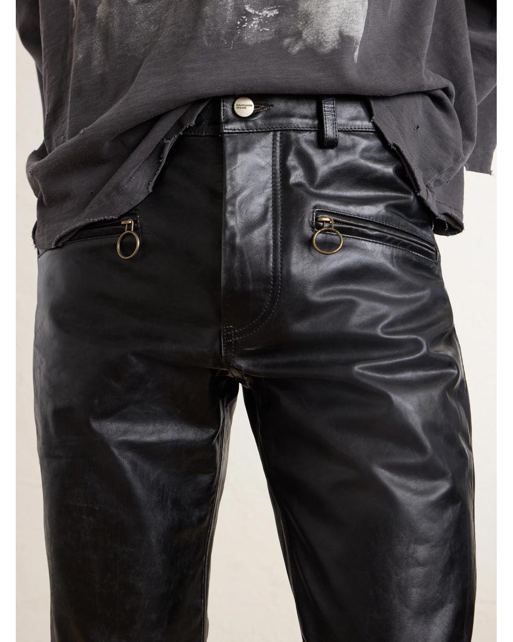 Enfants Riches Deprimes Blue Wicked Game Flared Leather Trousers for men
