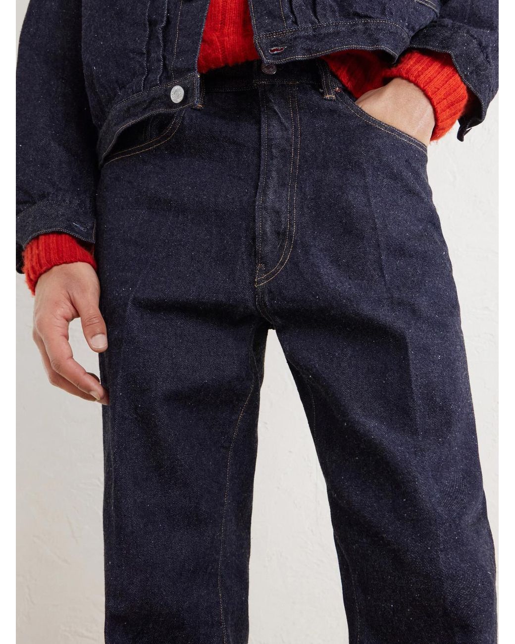 Kaptain Sunshine Blue Skate Straight-Leg Selvedge Jeans for men