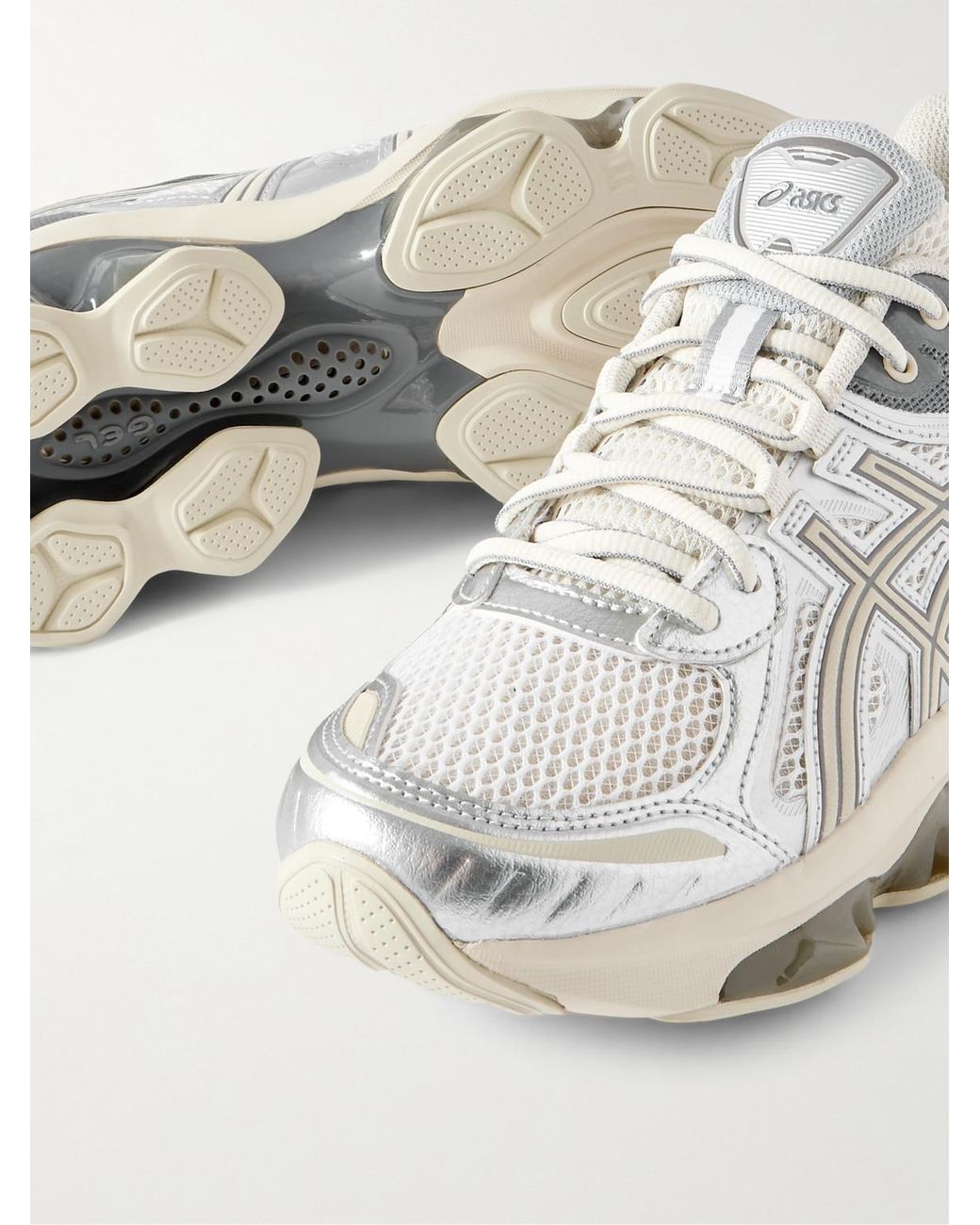 Asics Gel quantum Kinetic Faux Leather trimmed Mesh Sneakers in White for Men Lyst UK