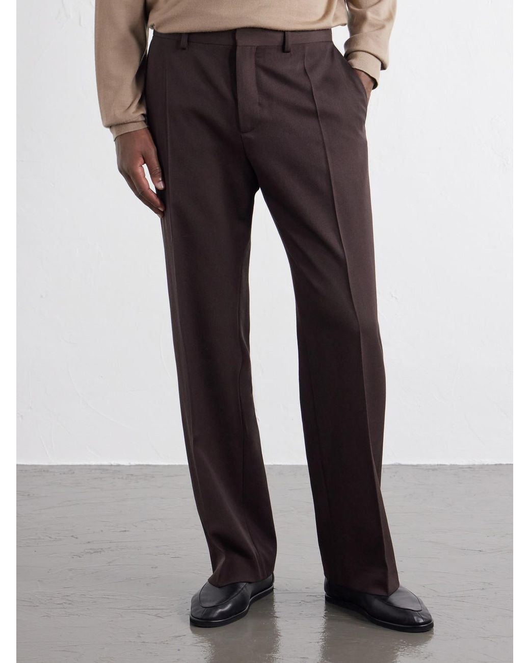 A Kind Of Guise Brown Wide-leg Virgin Wool Suit Trousers for men