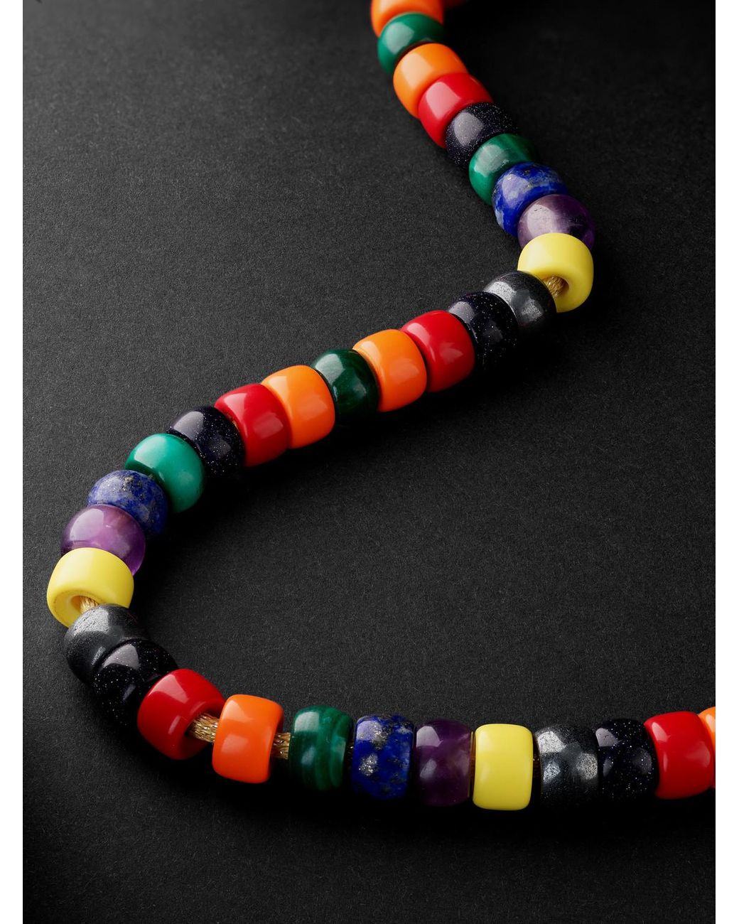Carolina Bucci Multicolor Formentera Forte Beads-Stone Necklace for men