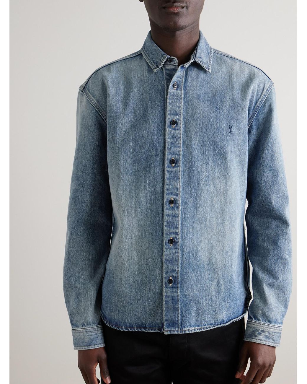 Saint Laurent Blue Denim Shirts for men