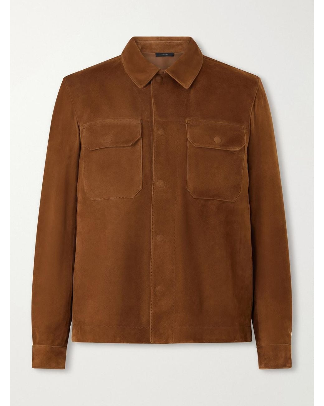 Tom Ford Brown Panelled Suede Jacket for men