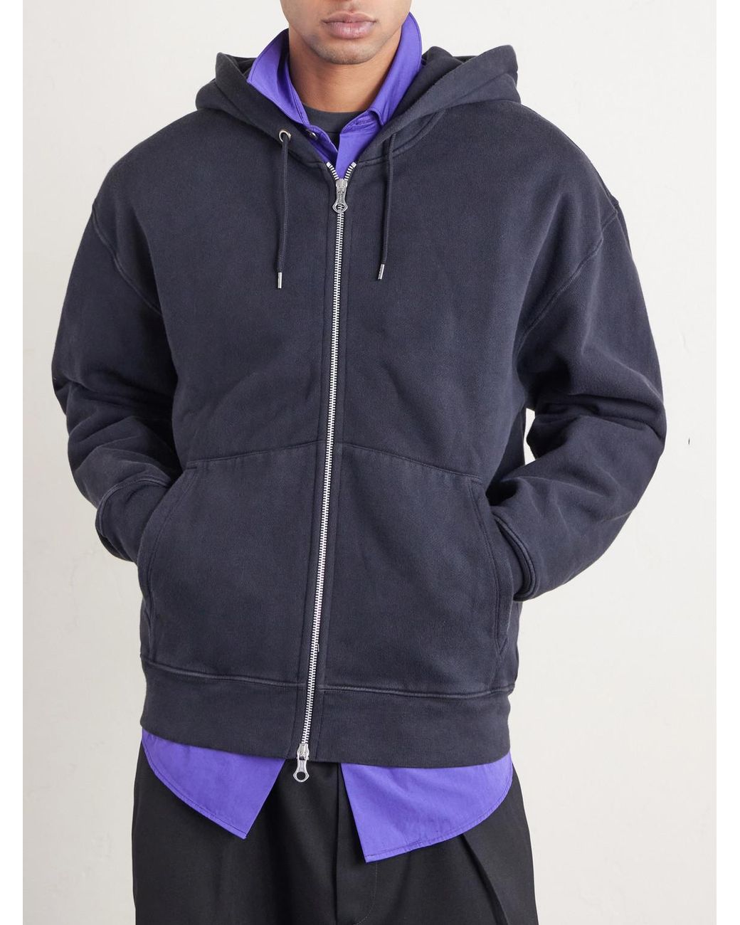 Our Legacy Blue Rascal Cotton-jersey Zip-up Hoodie for men