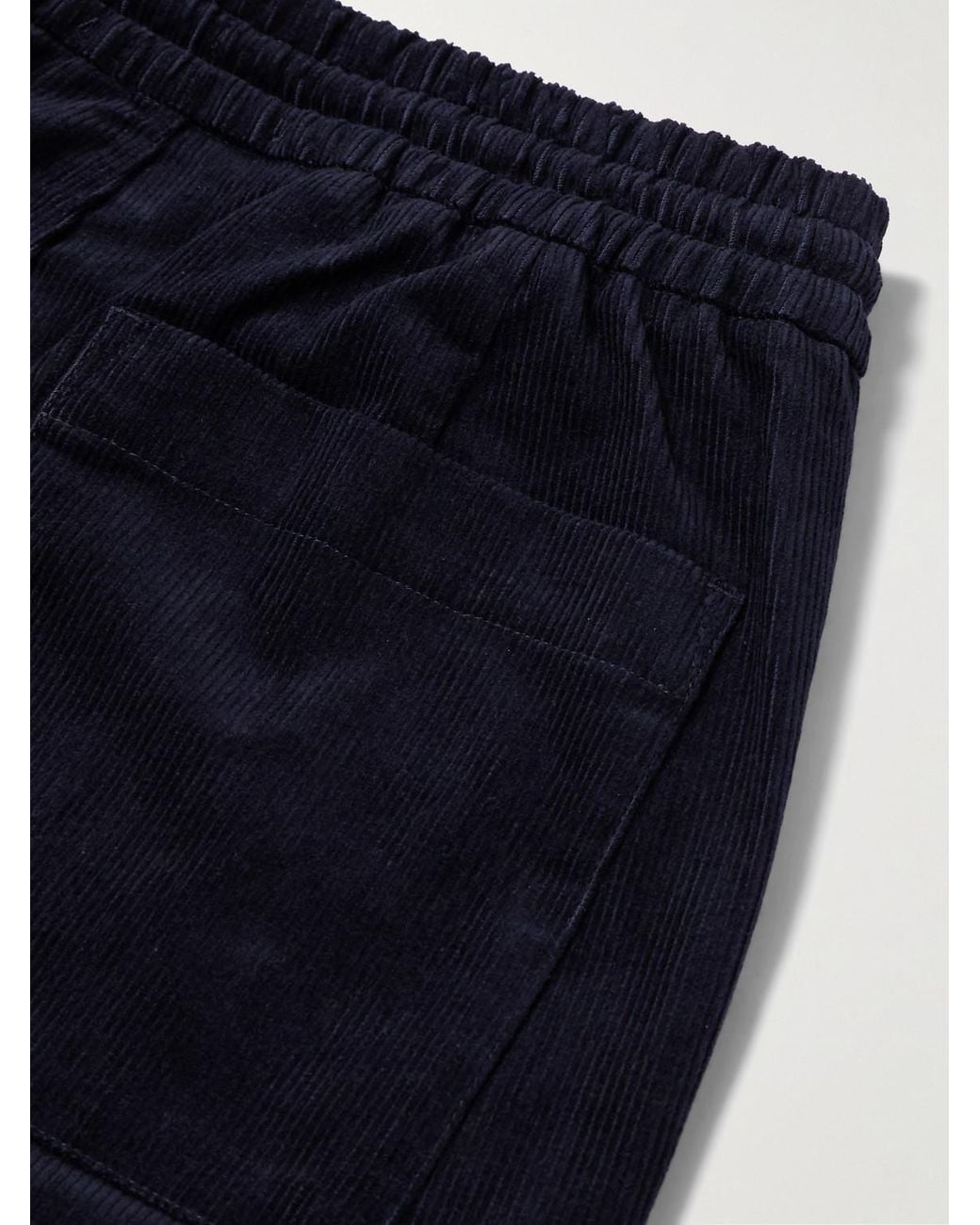 Mr P. Blue Edwin Tapered Cotton-corduroy Drawstring Trousers for men