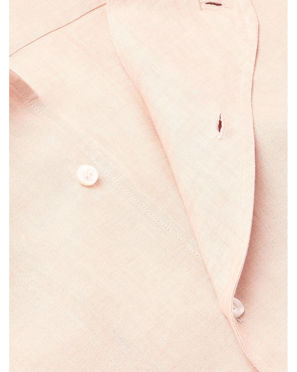 Loro Piana Pink André Linen Shirt for men