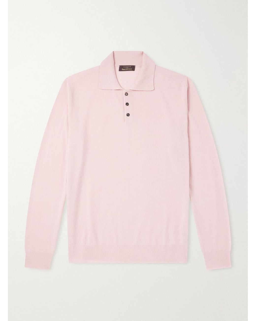 Slowear Pink Zanone Cashmere-Blend Polo Sweater for men