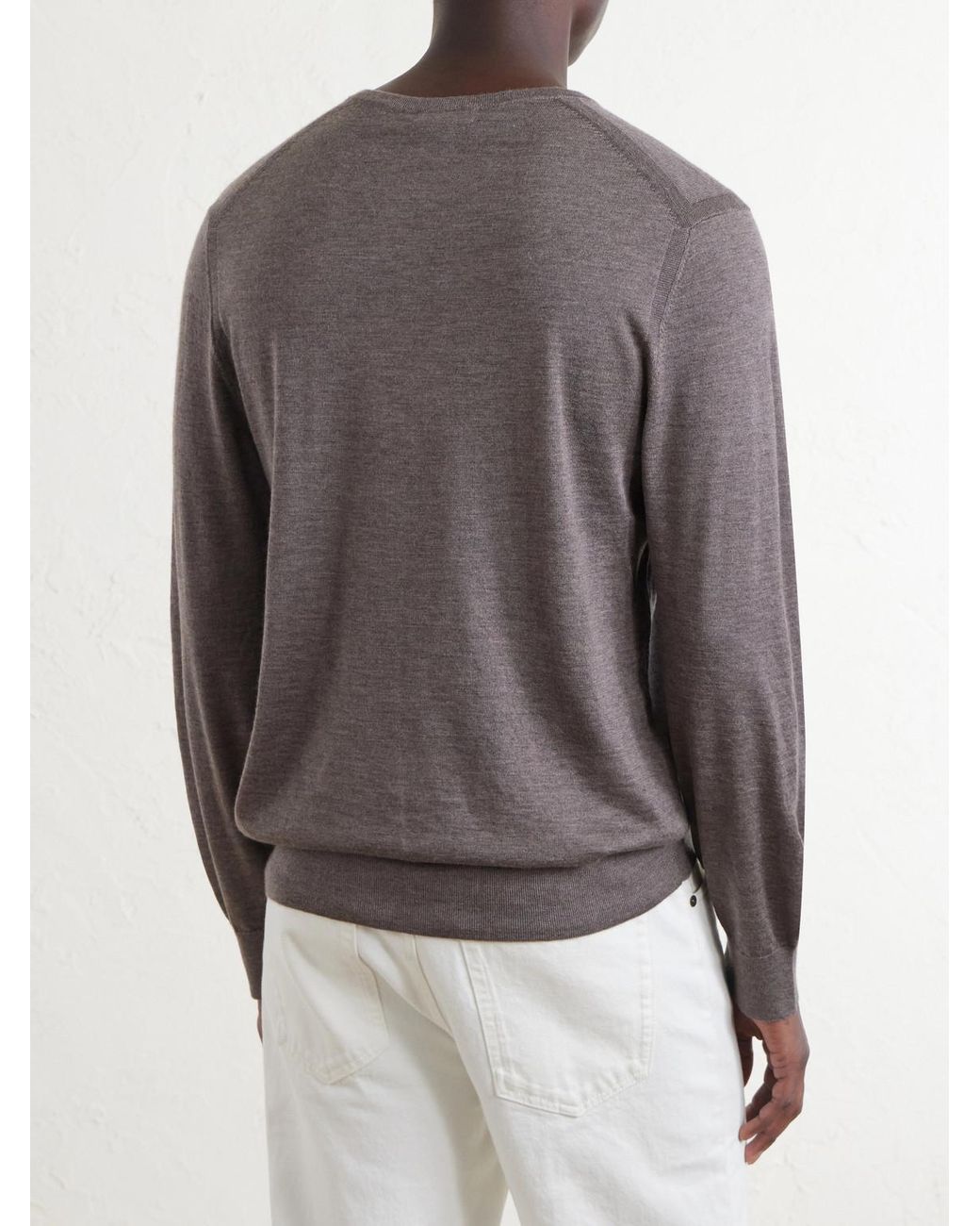 N.Peal Cashmere Gray Conduit Cashmere And Silk-Blend Sweater for men
