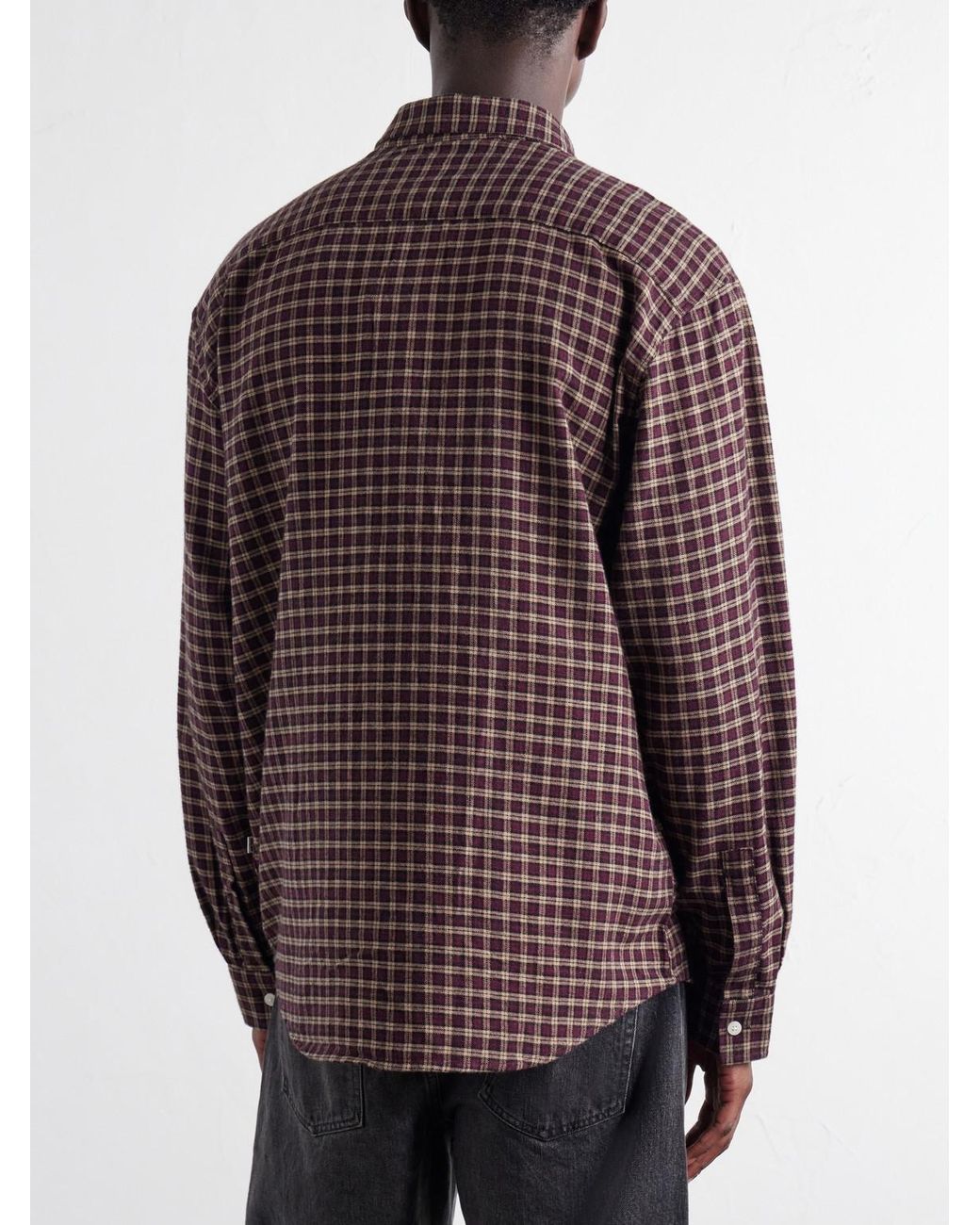 NN07 Brown Deon 5465 Checked Organic Cotton-Flannel Shirt for men