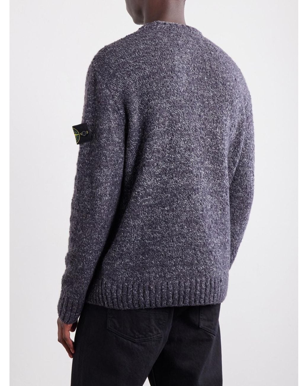 Stone Island Blue Virgin Wool-Nylon Sweater for men