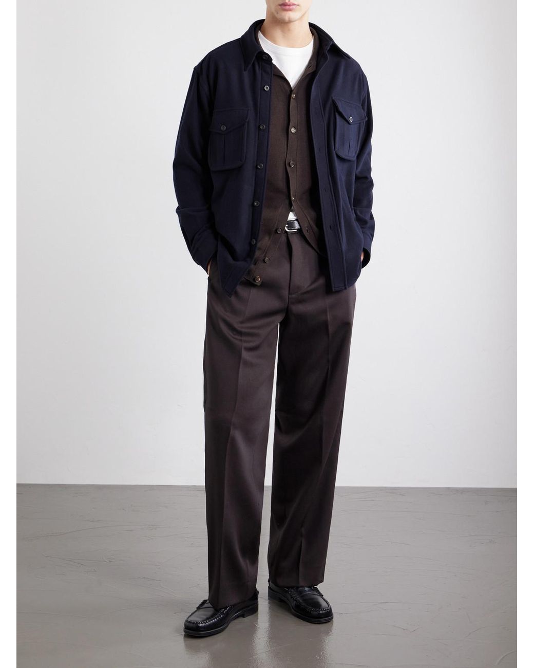 Caruso Black Silk And Cotton-Blend Cardigan for men