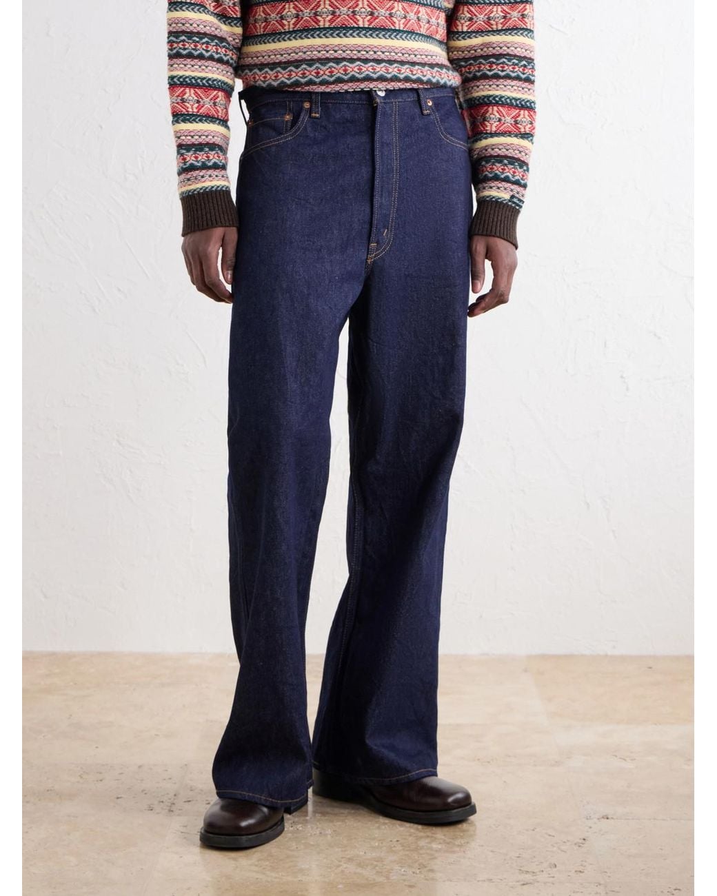 Orslow Blue Straight-Leg Jeans for men